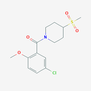 molecular formula C14H18ClNO4S B2665270 (5-Chloro-2-methoxyphenyl)(4-(methylsulfonyl)piperidin-1-yl)methanone CAS No. 1448051-66-8