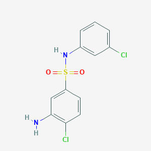 molecular formula C12H10Cl2N2O2S B2665272 3-amino-4-chloro-N-(3-chlorophenyl)benzene-1-sulfonamide CAS No. 325732-24-9