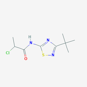 molecular formula C9H14ClN3OS B2665274 N-(3-Tert-butyl-1,2,4-thiadiazol-5-yl)-2-chloropropanamide CAS No. 2411245-80-0