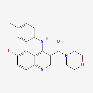 molecular formula C21H20FN3O2 B2665275 (6-Fluoro-4-(p-tolylamino)quinolin-3-yl)(morpholino)methanone CAS No. 1358707-80-8