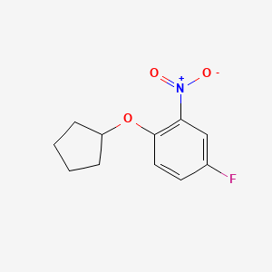 molecular formula C11H12FNO3 B2665280 1-(Cyclopentyloxy)-4-fluoro-2-nitrobenzene CAS No. 1092496-31-5