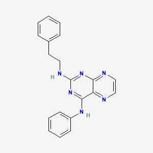 molecular formula C20H18N6 B2665289 N2-phenethyl-N4-phenylpteridine-2,4-diamine CAS No. 946218-86-6