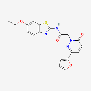 molecular formula C19H16N4O4S B2665292 N-(6-ethoxybenzo[d]thiazol-2-yl)-2-(3-(furan-2-yl)-6-oxopyridazin-1(6H)-yl)acetamide CAS No. 1257553-12-0