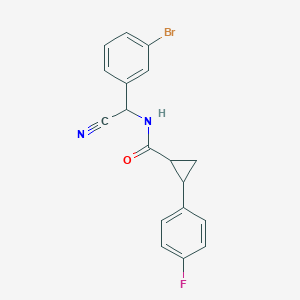 molecular formula C18H14BrFN2O B2665296 N-[(3-Bromophenyl)-cyanomethyl]-2-(4-fluorophenyl)cyclopropane-1-carboxamide CAS No. 2418715-78-1