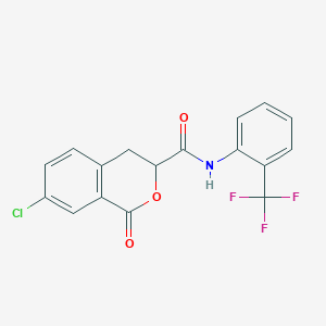 molecular formula C17H11ClF3NO3 B2665297 7-chloro-1-oxo-N-(2-(trifluoromethyl)phenyl)isochroman-3-carboxamide CAS No. 951896-54-1