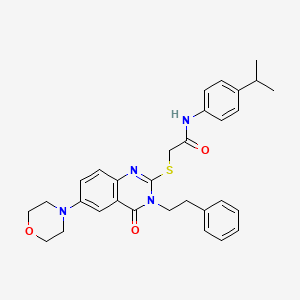 molecular formula C31H34N4O3S B2665298 N-(4-isopropylphenyl)-2-((6-morpholino-4-oxo-3-phenethyl-3,4-dihydroquinazolin-2-yl)thio)acetamide CAS No. 689759-35-1