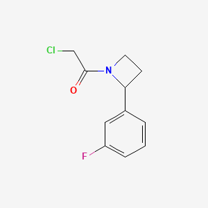 molecular formula C11H11ClFNO B2665299 2-Chloro-1-[2-(3-fluorophenyl)azetidin-1-yl]ethanone CAS No. 2411256-46-5
