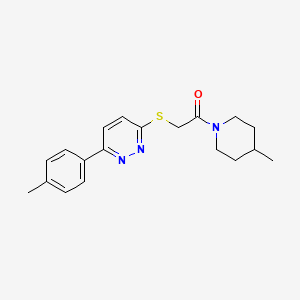 molecular formula C19H23N3OS B2665301 1-(4-甲基哌啶-1-基)-2-((6-(对甲苯基)吡啶并[3-基硫)乙酮 CAS No. 893976-48-2