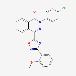 molecular formula C23H15ClN4O3 B2665318 2-(4-chlorophenyl)-4-[3-(2-methoxyphenyl)-1,2,4-oxadiazol-5-yl]phthalazin-1(2H)-one CAS No. 1291855-29-2