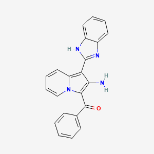 molecular formula C22H16N4O B2665319 (2-amino-1-(1H-benzo[d]imidazol-2-yl)indolizin-3-yl)(phenyl)methanone CAS No. 919247-43-1