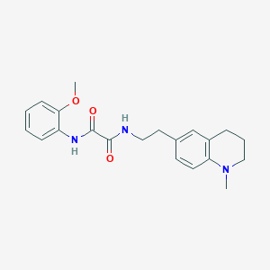 molecular formula C21H25N3O3 B2665326 N1-(2-methoxyphenyl)-N2-(2-(1-methyl-1,2,3,4-tetrahydroquinolin-6-yl)ethyl)oxalamide CAS No. 946312-32-9