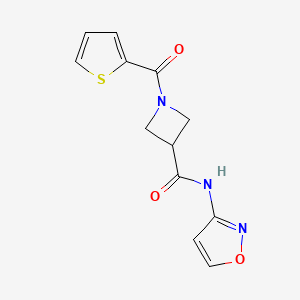 molecular formula C12H11N3O3S B2665329 N-(isoxazol-3-yl)-1-(thiophene-2-carbonyl)azetidine-3-carboxamide CAS No. 1286709-90-7