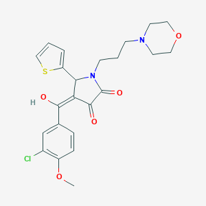 molecular formula C23H25ClN2O5S B266534 4-(3-chloro-4-methoxybenzoyl)-3-hydroxy-1-[3-(4-morpholinyl)propyl]-5-(2-thienyl)-1,5-dihydro-2H-pyrrol-2-one 