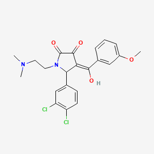 molecular formula C22H22Cl2N2O4 B2665341 5-(3,4-dichlorophenyl)-1-(2-(dimethylamino)ethyl)-3-hydroxy-4-(3-methoxybenzoyl)-1H-pyrrol-2(5H)-one CAS No. 608503-15-7