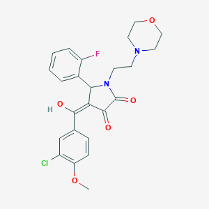 molecular formula C24H24ClFN2O5 B266535 4-(3-chloro-4-methoxybenzoyl)-5-(2-fluorophenyl)-3-hydroxy-1-[2-(4-morpholinyl)ethyl]-1,5-dihydro-2H-pyrrol-2-one 
