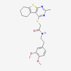 N-(3,4-dimethoxyphenethyl)-2-((2-methyl-5,6,7,8-tetrahydrobenzo[4,5]thieno[2,3-d]pyrimidin-4-yl)thio)acetamide