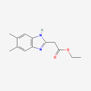 molecular formula C13H16N2O2 B2665367 ethyl 2-(5,6-dimethyl-1H-1,3-benzodiazol-2-yl)acetate CAS No. 2148-86-9