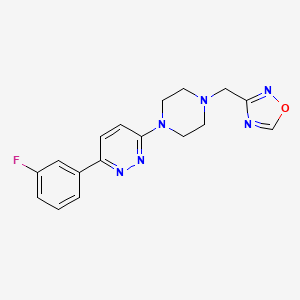 3-[[4-[6-(3-Fluorophenyl)pyridazin-3-yl]piperazin-1-yl]methyl]-1,2,4-oxadiazole