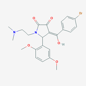 molecular formula C23H25BrN2O5 B266537 4-(4-bromobenzoyl)-5-(2,5-dimethoxyphenyl)-1-[2-(dimethylamino)ethyl]-3-hydroxy-1,5-dihydro-2H-pyrrol-2-one 