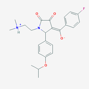(E)-[1-[2-(dimethylazaniumyl)ethyl]-4,5-dioxo-2-(4-propan-2-yloxyphenyl)pyrrolidin-3-ylidene]-(4-fluorophenyl)methanolate