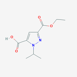 molecular formula C10H14N2O4 B2665380 5-Ethoxycarbonyl-2-propan-2-ylpyrazole-3-carboxylic acid CAS No. 1894614-14-2