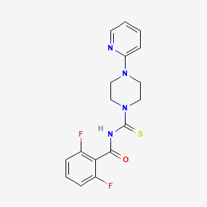 molecular formula C17H16F2N4OS B2665382 2,6-difluoro-N-(4-pyridin-2-ylpiperazine-1-carbothioyl)benzamide CAS No. 497060-91-0