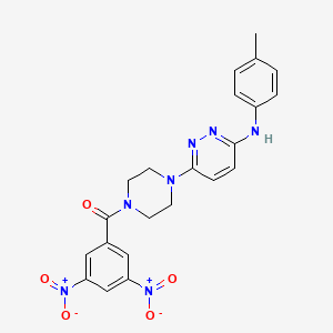 molecular formula C22H21N7O5 B2665385 (3,5-Dinitrophenyl)(4-(6-(p-tolylamino)pyridazin-3-yl)piperazin-1-yl)methanone CAS No. 898434-49-6