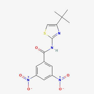 molecular formula C14H14N4O5S B2665391 N-(4-tert-butyl-1,3-thiazol-2-yl)-3,5-dinitrobenzamide CAS No. 391228-69-6
