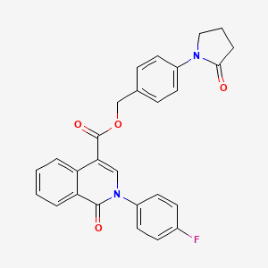 molecular formula C27H21FN2O4 B2665396 4-(2-氧代吡咯啉-1-基)苄基-2-(4-氟苯基)-1-氧代-1,2-二氢异喹啉-4-甲酸酯 CAS No. 1029748-08-0