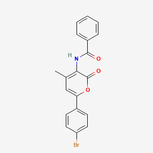 molecular formula C19H14BrNO3 B2665398 N-[6-(4-溴苯基)-4-甲基-2-氧代-2H-吡喃-3-基]苯甲酰胺 CAS No. 478067-12-8