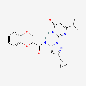 N-(3-cyclopropyl-1-(4-isopropyl-6-oxo-1,6-dihydropyrimidin-2-yl)-1H-pyrazol-5-yl)-2,3-dihydrobenzo[b][1,4]dioxine-2-carboxamide