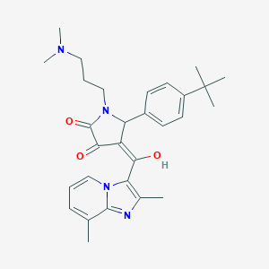 molecular formula C29H36N4O3 B266540 5-(4-tert-butylphenyl)-1-[3-(dimethylamino)propyl]-4-[(2,8-dimethylimidazo[1,2-a]pyridin-3-yl)carbonyl]-3-hydroxy-1,5-dihydro-2H-pyrrol-2-one 