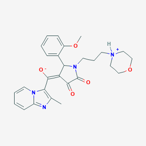 (E)-{2-(2-methoxyphenyl)-1-[3-(morpholin-4-ium-4-yl)propyl]-4,5-dioxopyrrolidin-3-ylidene}(2-methylimidazo[1,2-a]pyridin-3-yl)methanolate