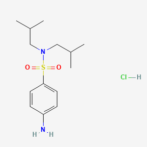 molecular formula C14H25ClN2O2S B2665412 4-amino-N,N-diisobutylbenzenesulfonamide hydrochloride CAS No. 1216846-69-3