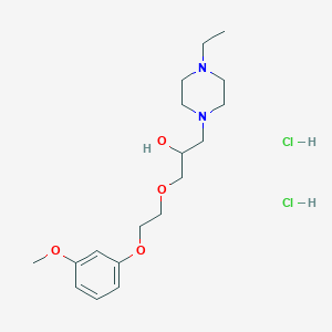 molecular formula C18H32Cl2N2O4 B2665419 1-(4-Ethylpiperazin-1-yl)-3-(2-(3-methoxyphenoxy)ethoxy)propan-2-ol dihydrochloride CAS No. 1215560-72-7