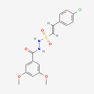 N'-[(E)-2-(4-chlorophenyl)ethenyl]sulfonyl-3,5-dimethoxybenzohydrazide