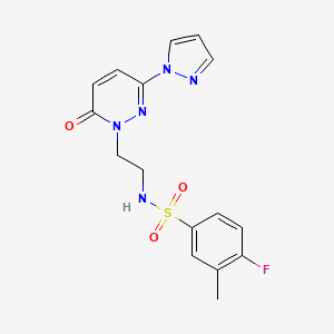 4-fluoro-3-methyl-N-(2-(6-oxo-3-(1H-pyrazol-1-yl)pyridazin-1(6H)-yl)ethyl)benzenesulfonamide