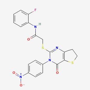 N-(2-fluorophenyl)-2-((3-(4-nitrophenyl)-4-oxo-3,4,6,7-tetrahydrothieno[3,2-d]pyrimidin-2-yl)thio)acetamide
