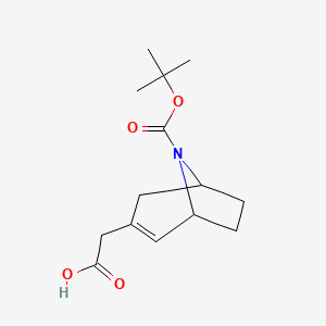 2-[8-[(2-Methylpropan-2-yl)oxycarbonyl]-8-azabicyclo[3.2.1]oct-2-en-3-yl]acetic acid