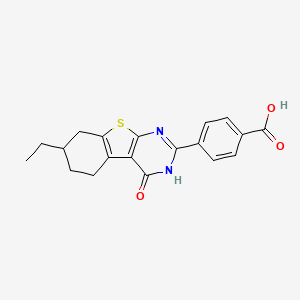 4-(7-Ethyl-4-oxo-3,4,5,6,7,8-hexahydro[1]benzothieno[2,3-d]pyrimidin-2-yl)benzoic acid