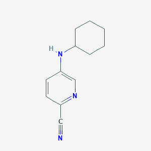 molecular formula C12H15N3 B2665446 5-(Cyclohexylamino)pyridine-2-carbonitrile CAS No. 1549882-57-6