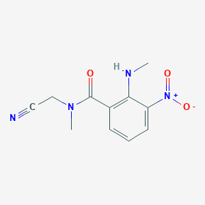 molecular formula C11H12N4O3 B2665453 N-(cyanomethyl)-N-methyl-2-(methylamino)-3-nitrobenzamide CAS No. 1795294-55-1
