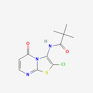 molecular formula C11H12ClN3O2S B2665463 N-(2-chloro-5-oxo-5H-[1,3]thiazolo[3,2-a]pyrimidin-3-yl)-2,2-dimethylpropanamide CAS No. 306321-50-6