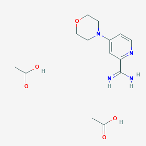 molecular formula C14H22N4O5 B2665472 4-(Morpholin-4-yl)pyridine-2-carboximidamide, bis(acetic acid) CAS No. 1803594-19-5