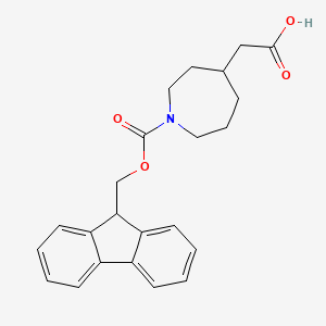 molecular formula C23H25NO4 B2665473 2-(1-{[(9H-fluoren-9-yl)methoxy]carbonyl}azepan-4-yl)acetic acid CAS No. 2137618-41-6