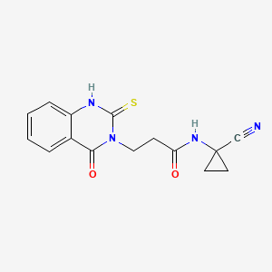 molecular formula C15H14N4O2S B2665477 N-(1-cyanocyclopropyl)-3-(4-oxo-2-sulfanyl-3,4-dihydroquinazolin-3-yl)propanamide CAS No. 1808757-32-5