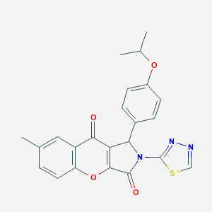 molecular formula C23H19N3O4S B266548 1-(4-Isopropoxyphenyl)-7-methyl-2-(1,3,4-thiadiazol-2-yl)-1,2-dihydrochromeno[2,3-c]pyrrole-3,9-dione 