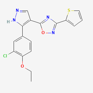 5-(3-(3-chloro-4-ethoxyphenyl)-1H-pyrazol-4-yl)-3-(thiophen-2-yl)-1,2,4-oxadiazole
