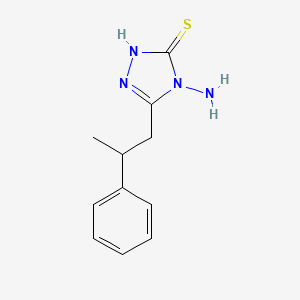 molecular formula C11H14N4S B2665482 4-amino-5-(2-phenylpropyl)-4H-1,2,4-triazole-3-thiol CAS No. 571158-94-6