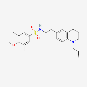 molecular formula C23H32N2O3S B2665485 4-methoxy-3,5-dimethyl-N-(2-(1-propyl-1,2,3,4-tetrahydroquinolin-6-yl)ethyl)benzenesulfonamide CAS No. 955613-70-4